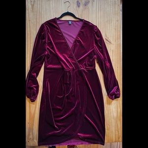 Plus Size, red velvet tulip dress by SHEIN, size 3X (18)